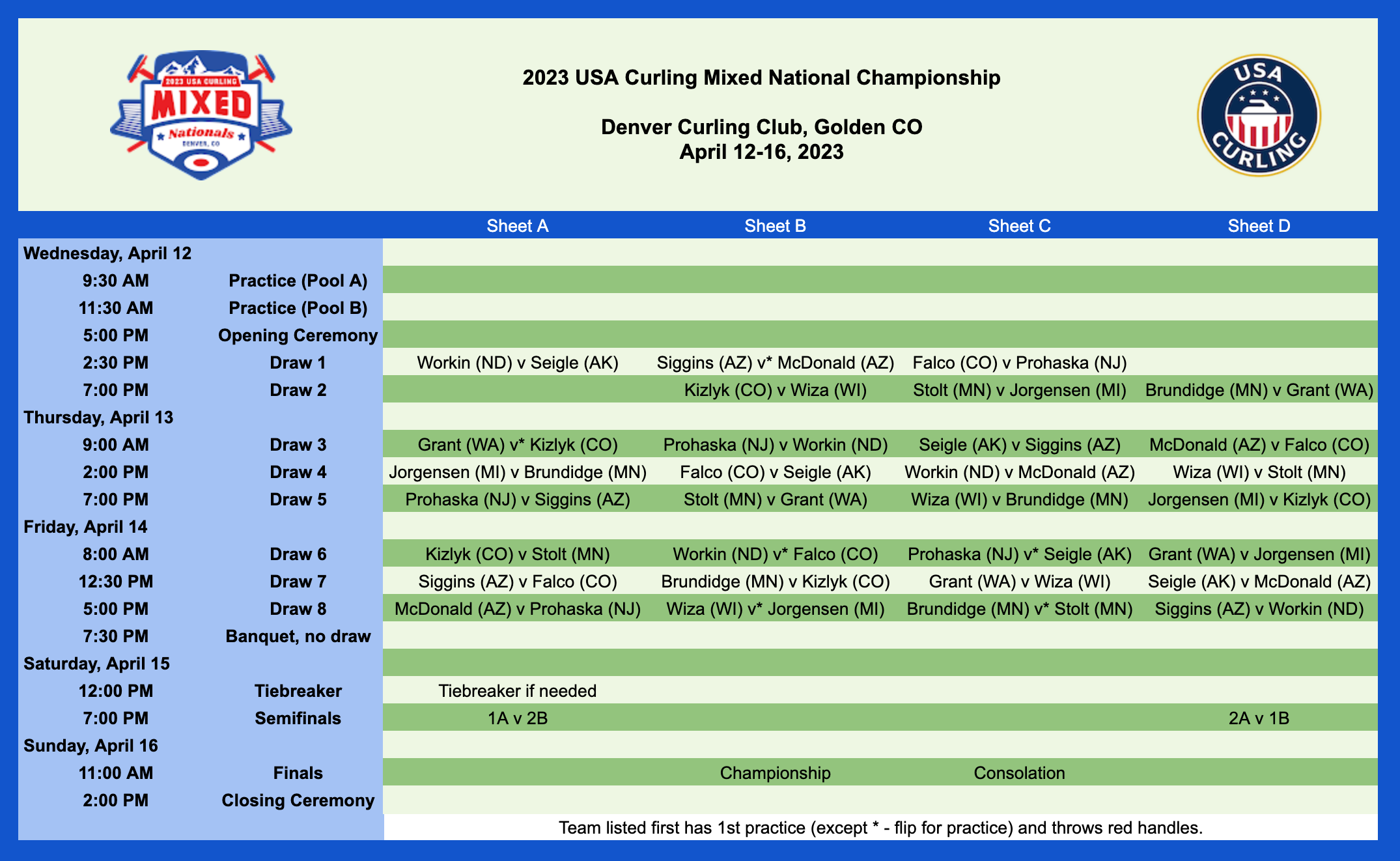 mixed nationals schedule