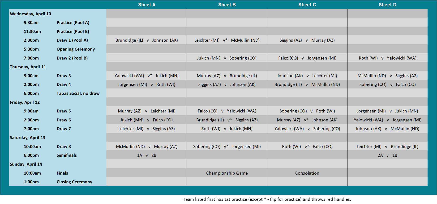 mixed nationals schedule